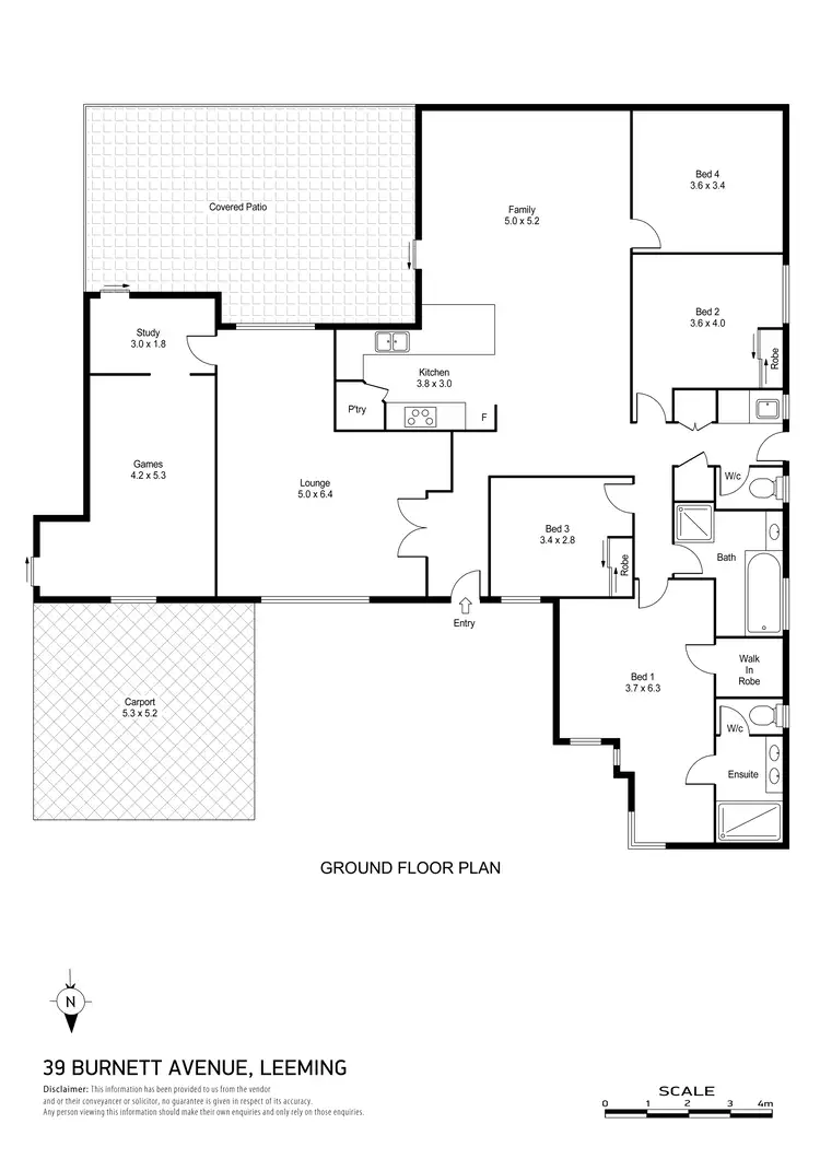 Floorplan of Homely house listing, 39 Burnett Avenue, Leeming WA 6149