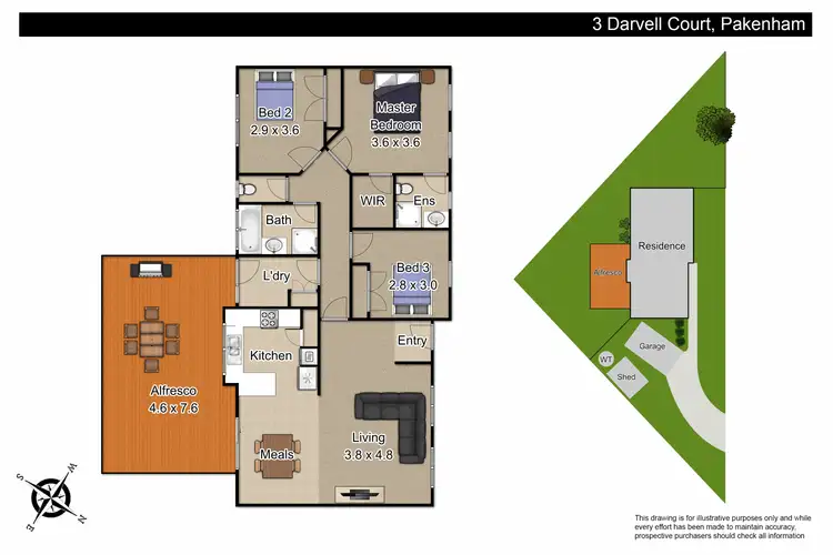 Floorplan of Homely house listing, 3 Darvell Court, Pakenham VIC 3810