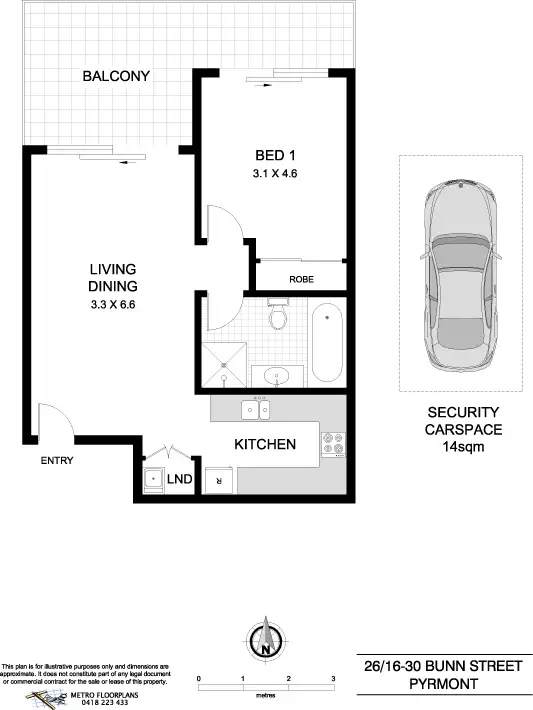 Floorplan of Homely apartment listing, 26/16-30 Bunn Street, Pyrmont NSW 2009