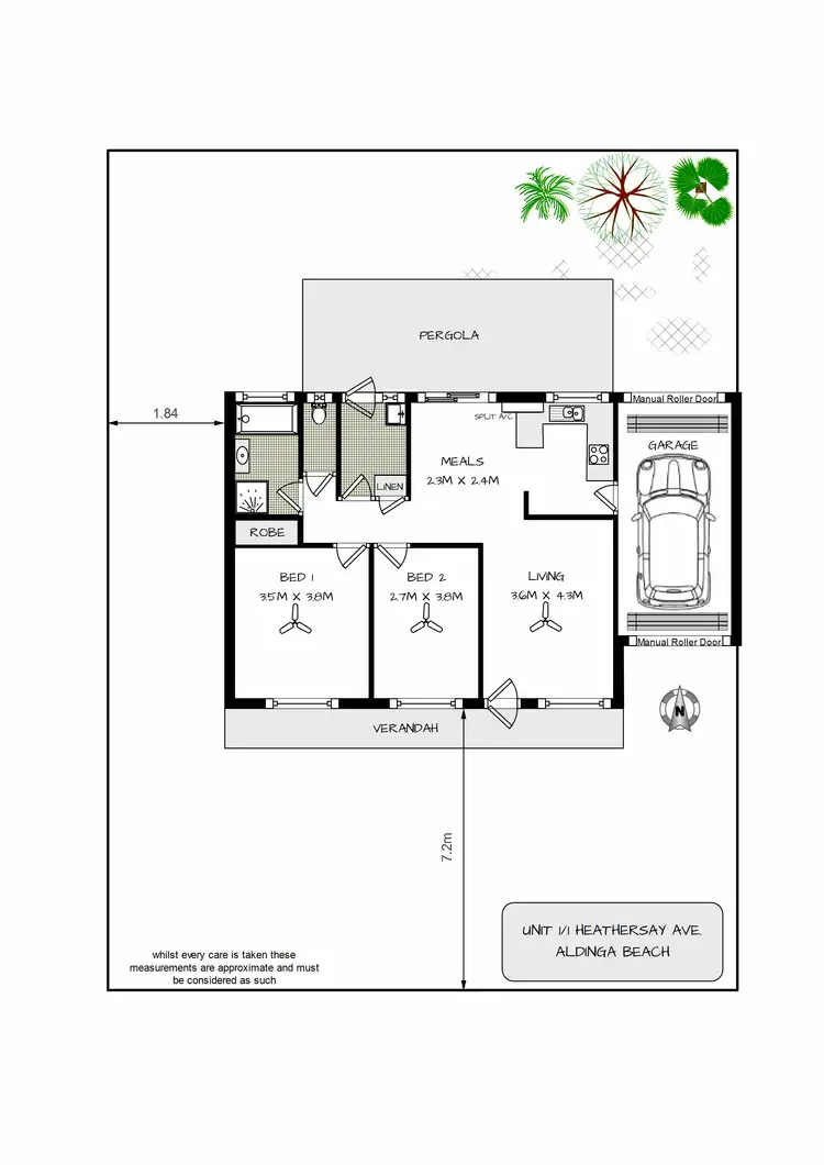Floorplan of Homely unit listing, 1/1 Heathersay Avenue, Aldinga Beach SA 5173