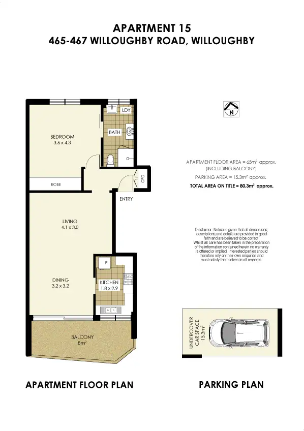 Floorplan of Homely apartment listing, 15/465 Willoughby Road, Willoughby NSW 2068