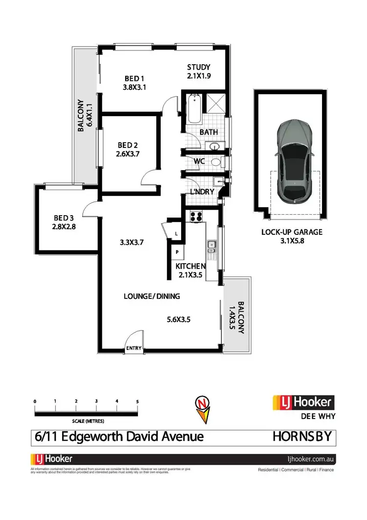 Floorplan of Homely unit listing, 6/11 Edgeworth David Avenue, Hornsby NSW 2077