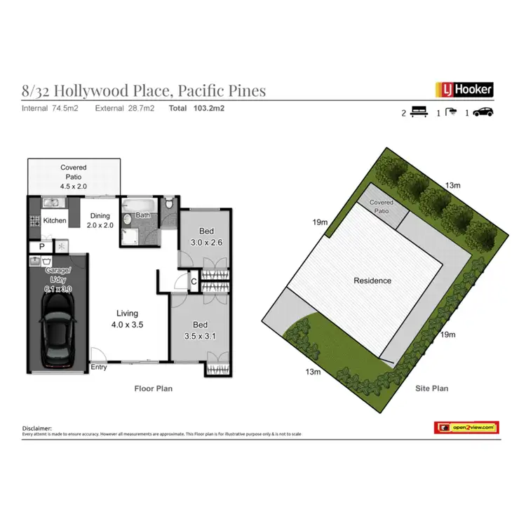Floorplan of Homely villa listing, 8/32 Hollywood Place, Oxenford QLD 4210