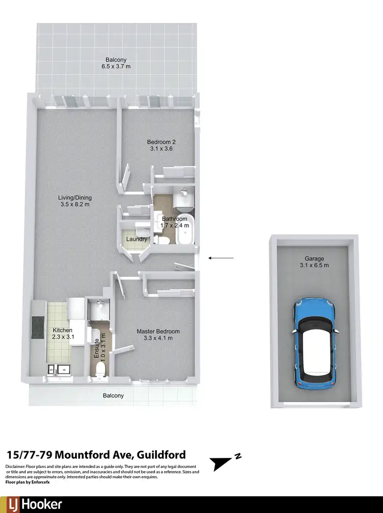 Floorplan of Homely unit listing, 15/77-79 Mountford Ave, Guildford NSW 2161