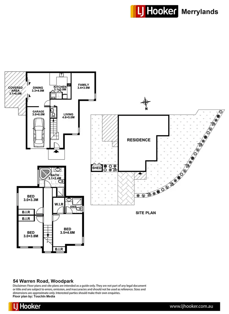 Floorplan of Homely semi-detached listing, 1/54 Warren Rd, Woodpark NSW 2164