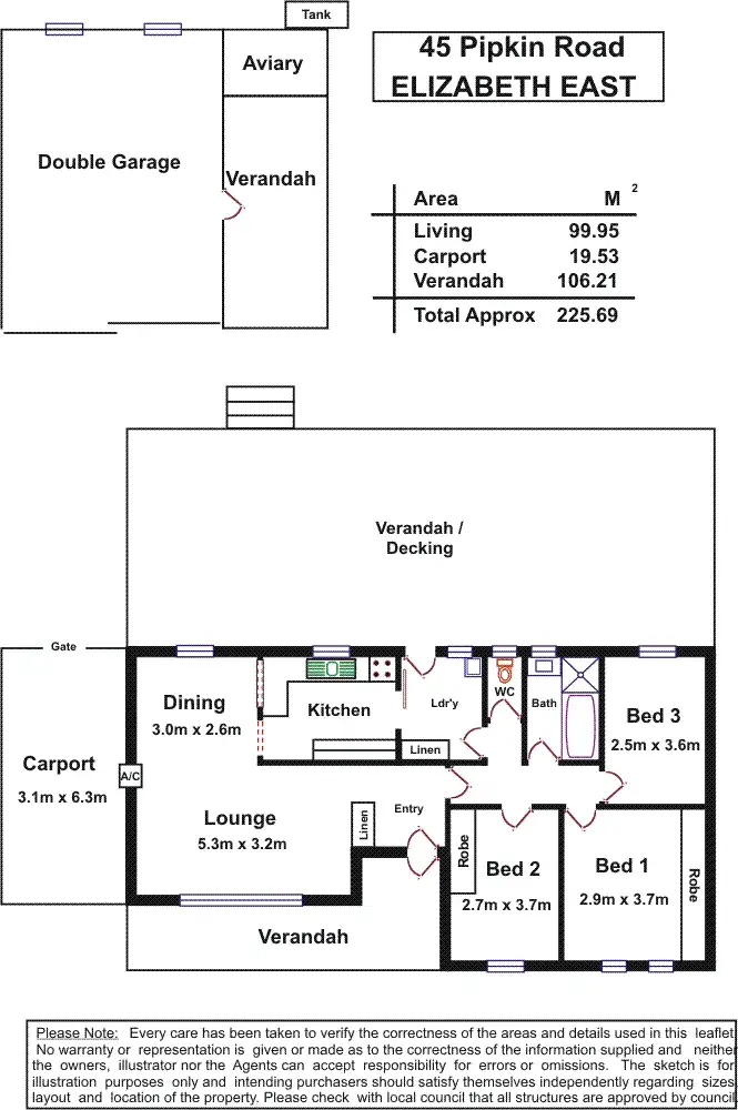 Floorplan of Homely house listing, 45 Pipkin Road, Elizabeth East SA 5112