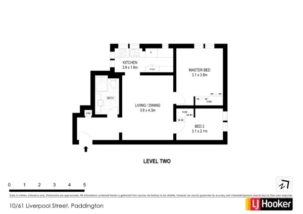 Floorplan of Homely apartment listing, 10/61 Liverpool Street, Paddington NSW 2021