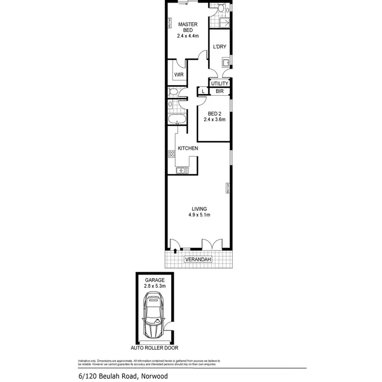 Floorplan of Homely townhouse listing, 6/120 Beulah Road, Norwood SA 5067