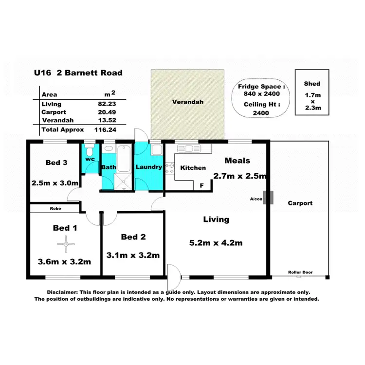 Floorplan of Homely house listing, 16/2 Barnet Road, Gawler West SA 5118