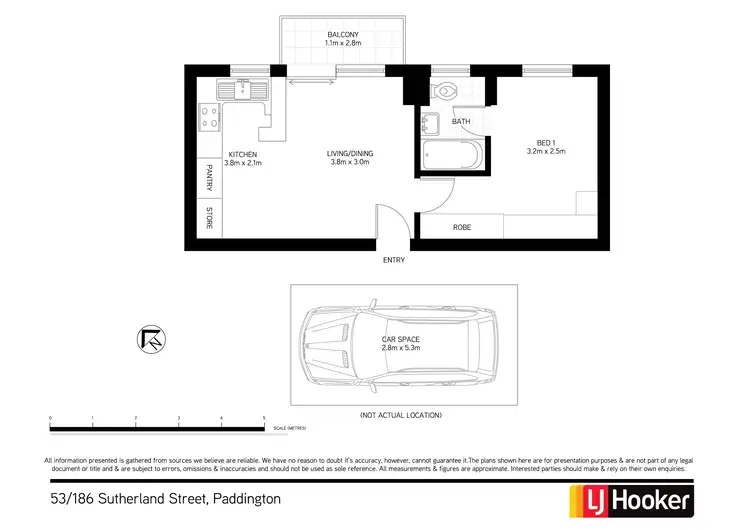 Floorplan of Homely apartment listing, 53/186 Sutherland Street, Paddington NSW 2021
