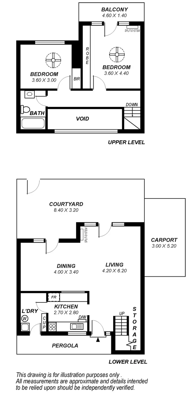 Floorplan of Homely townhouse listing, 2/46 Le Hunte Street, Wayville SA 5034