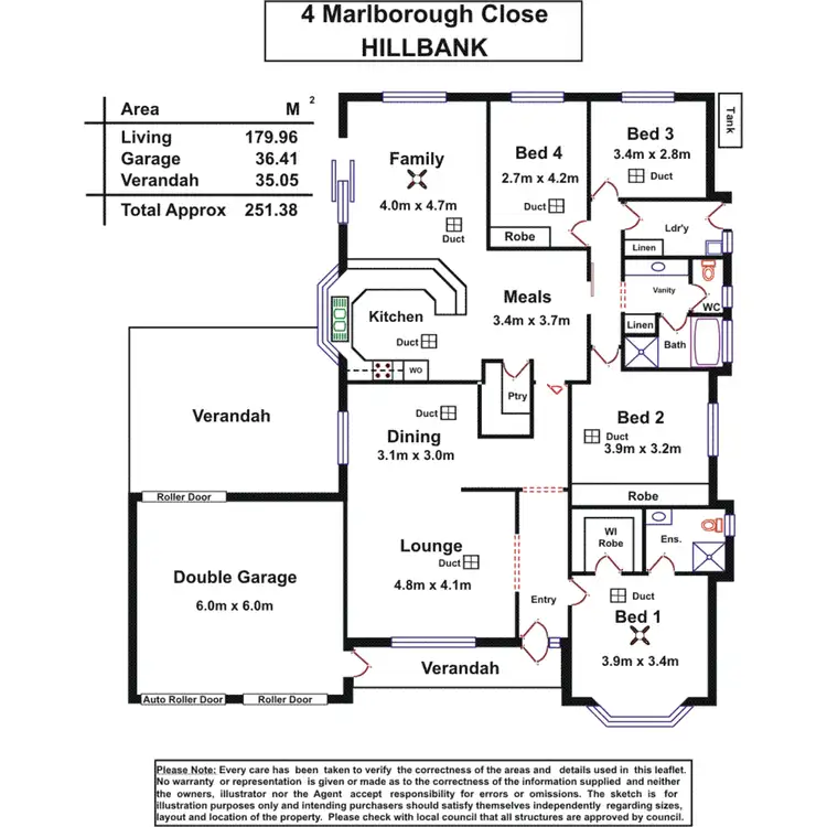 Floorplan of Homely house listing, 4 Marlborough Close, Hillbank SA 5112