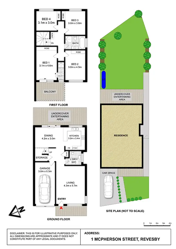 Floorplan of Homely semi-detached listing, 1 McPherson Street, Revesby NSW 2212