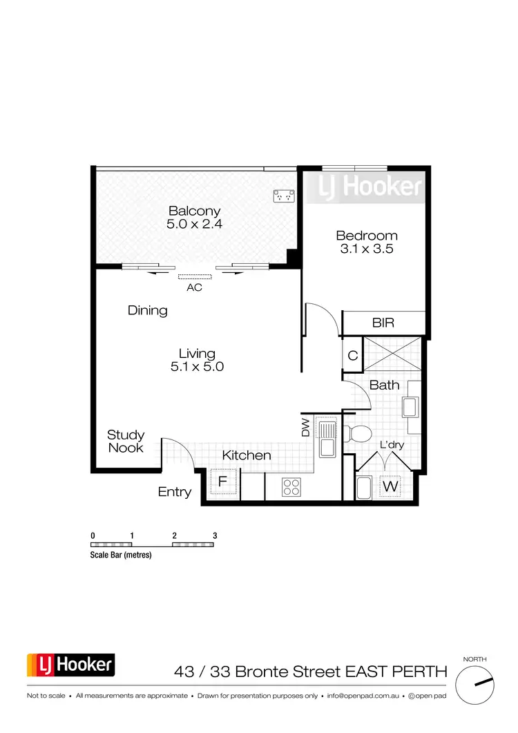 Floorplan of Homely apartment listing, 43/33 Bronte Street, East Perth WA 6004