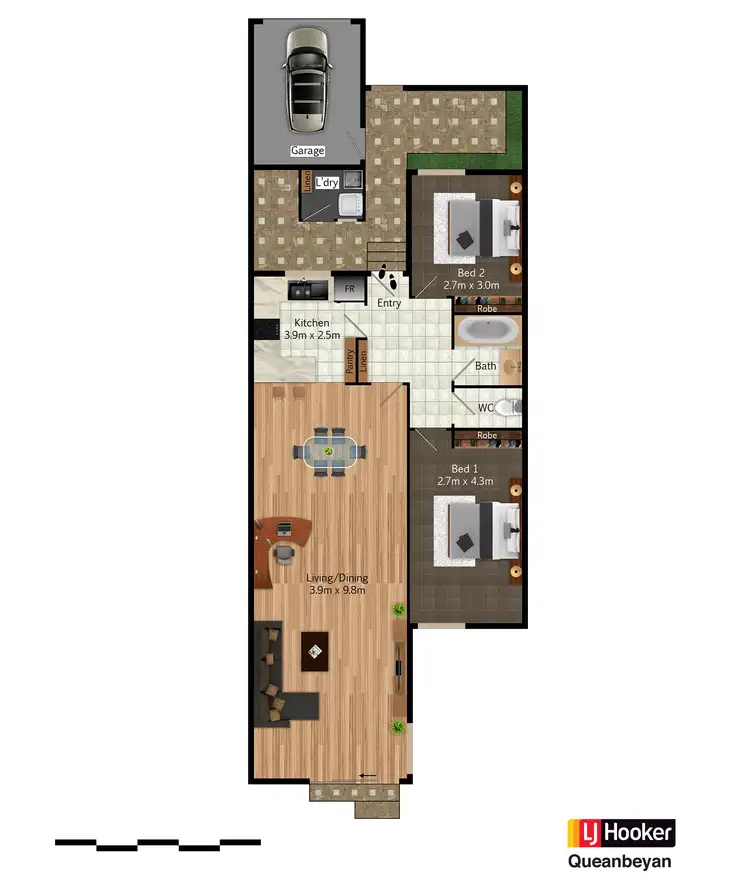 Floorplan of Homely townhouse listing, 3/3 Hakea Street, Queanbeyan NSW 2620