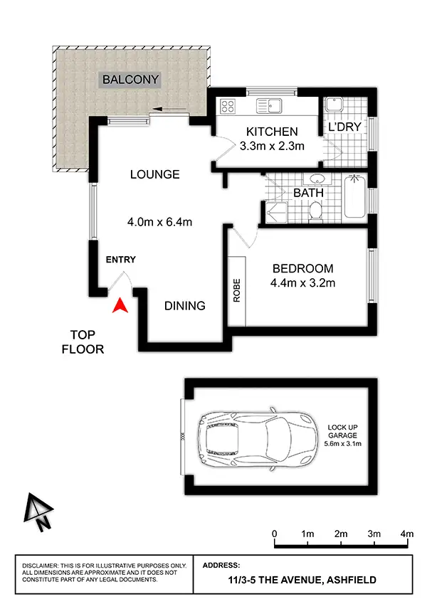 Floorplan of Homely unit listing, 11/3-5 The Avenue, Ashfield NSW 2131