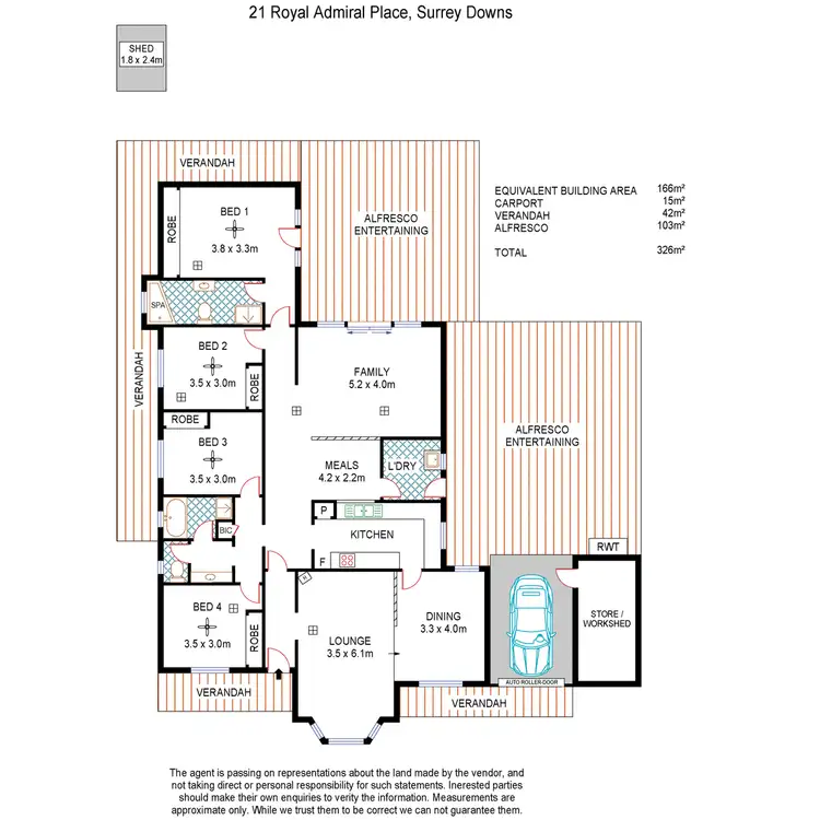 Floorplan of Homely house listing, 21 Royal Admiral Place, Surrey Downs SA 5126