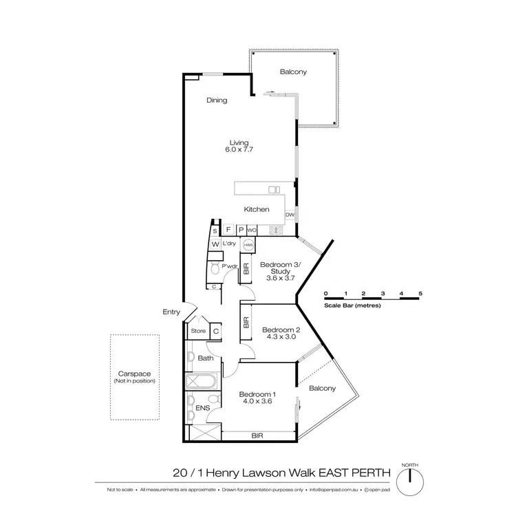 Floorplan of Homely apartment listing, 20/1 Henry Lawson Walk, East Perth WA 6004
