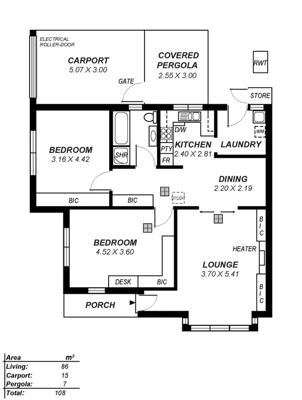 Floorplan of Homely unit listing, 1/2 Netherby Avenue, Netherby SA 5062