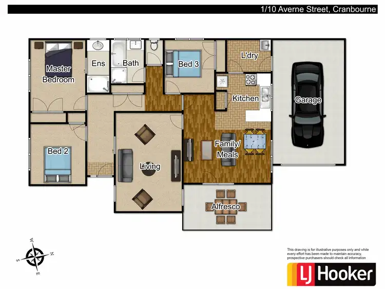 Floorplan of Homely house listing, 1/10 Averne Street, Cranbourne VIC 3977