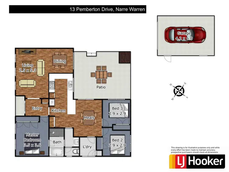 Floorplan of Homely house listing, 13 Pemberton Drive, Narre Warren VIC 3805