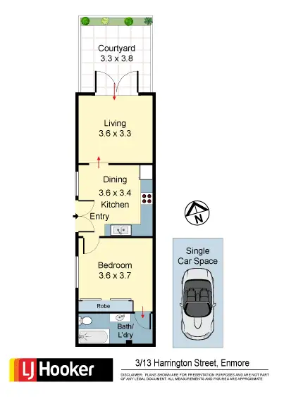 Floorplan of Homely apartment listing, 3/13 Harrington Street, Enmore NSW 2042