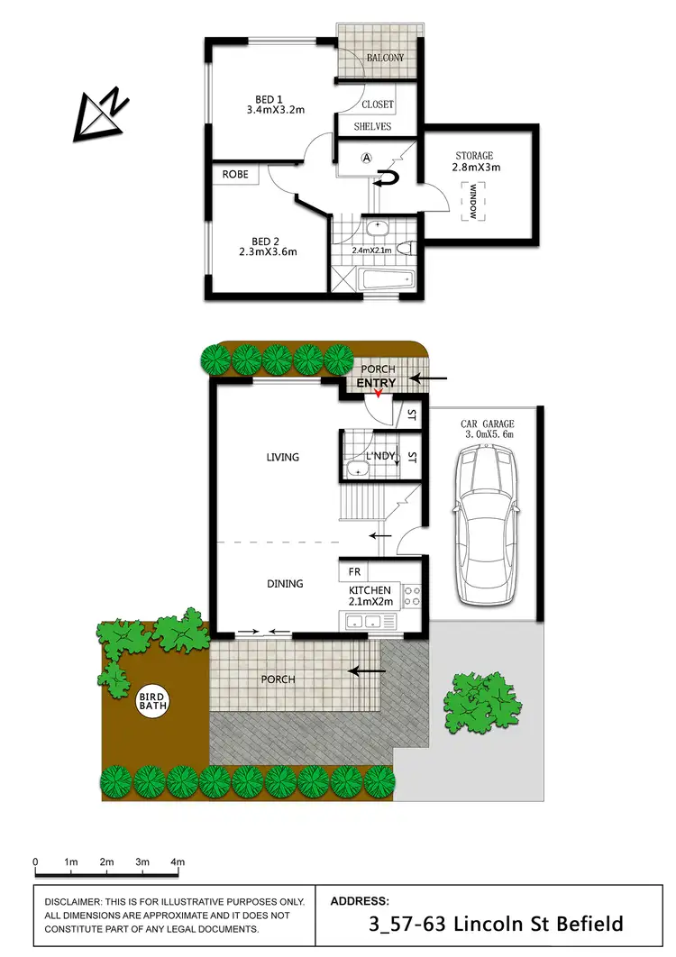 Floorplan of Homely townhouse listing, 3/57-63 Lincoln Street, Belfield NSW 2191