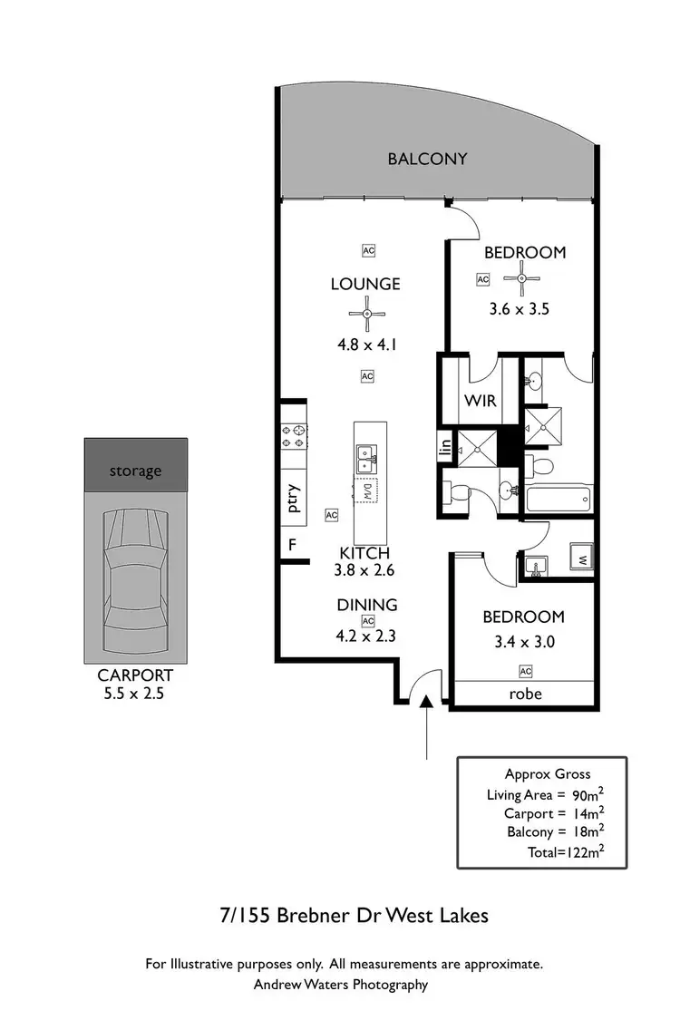 Floorplan of Homely apartment listing, 7/155 Brebner Drive, West Lakes SA 5021