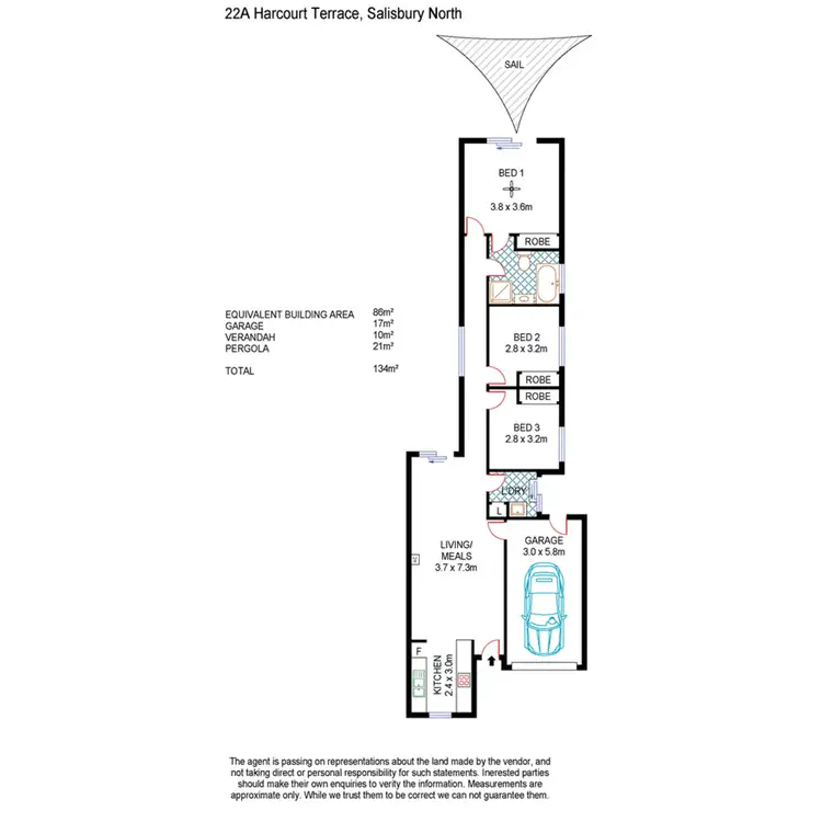 Floorplan of Homely house listing, 22A Harcourt Terrace, Salisbury North SA 5108
