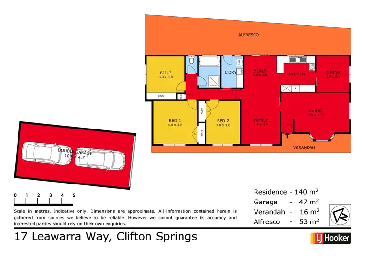 Floorplan of Homely house listing, 17 Leawarra Way, Clifton Springs VIC 3222