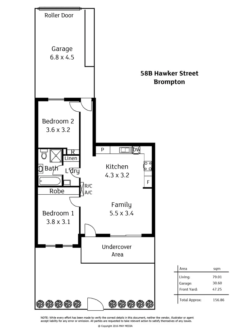 Floorplan of Homely unit listing, 58B Hawker Street, Brompton SA 5007