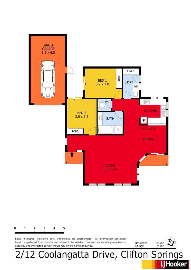 Floorplan of Homely house listing, 2/12 Coolangatta Drive, Clifton Springs VIC 3222