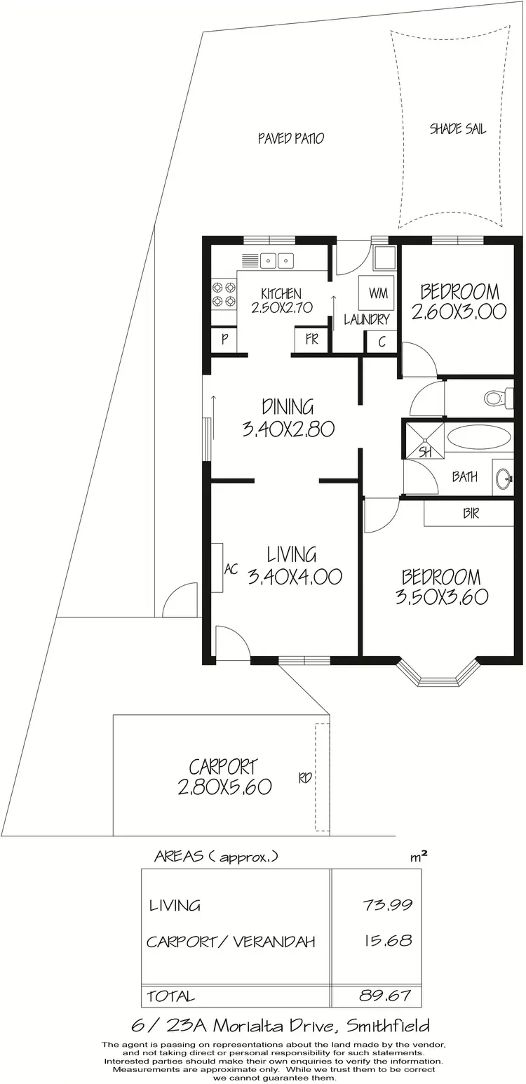Floorplan of Homely unit listing, 6/23A Morialta Drive, Smithfield SA 5114