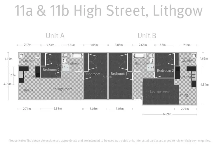 Floorplan of Homely semi-detached listing, 11a & 11b High Street, Lithgow NSW 2790