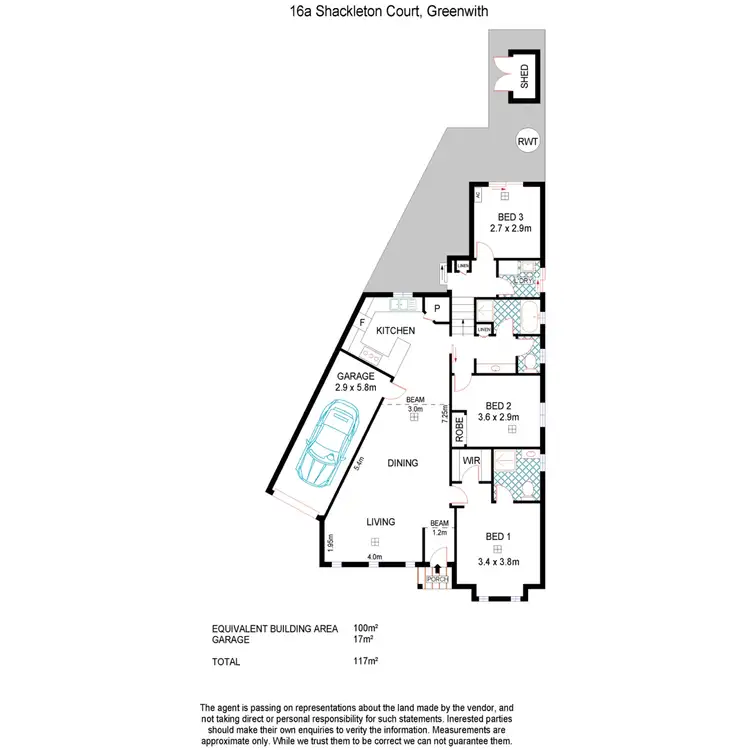 Floorplan of Homely house listing, 16A Shackelton Court, Greenwith SA 5125