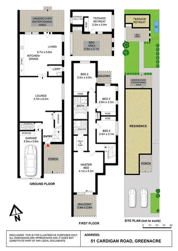 Floorplan of Homely semi-detached listing, 51 Cardigan Road, Greenacre NSW 2190