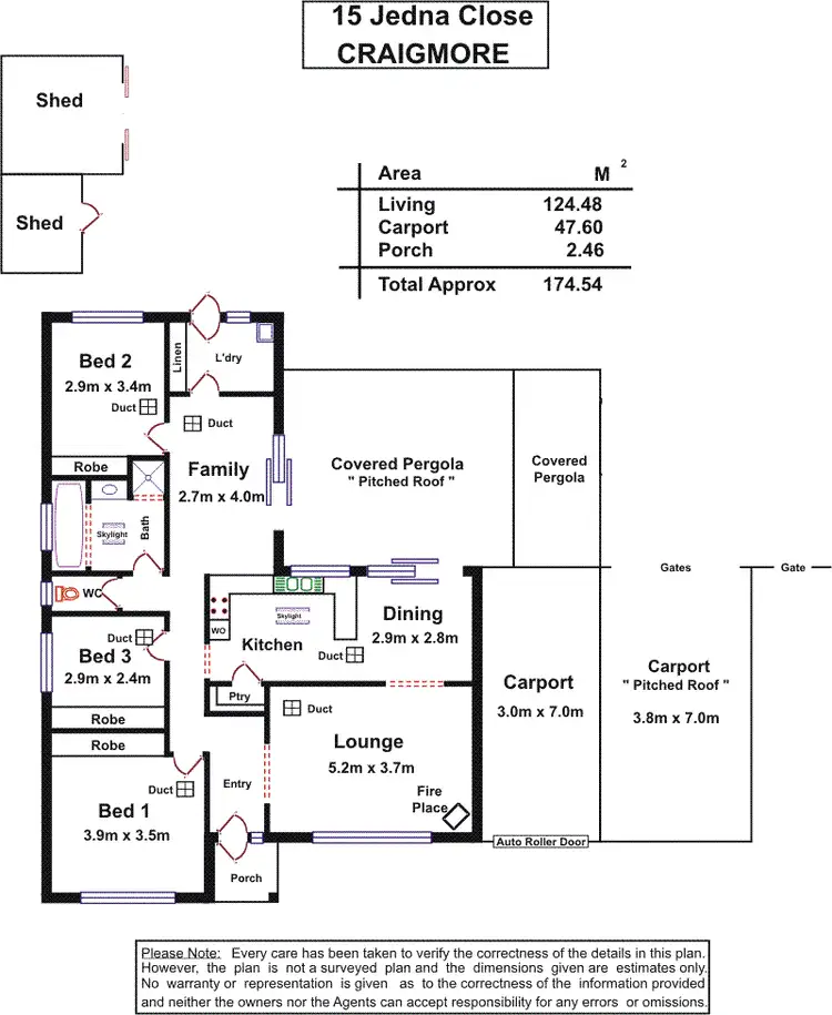 Floorplan of Homely house listing, 15 Jedna Close, Craigmore SA 5114