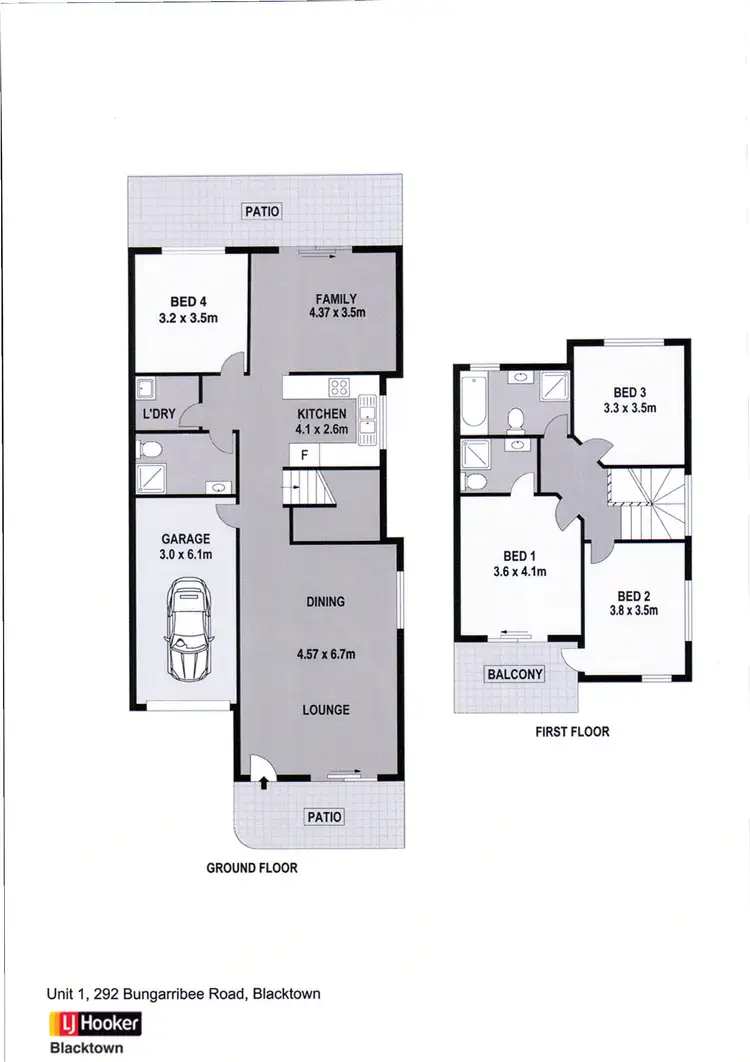 Floorplan of Homely semi-detached listing, 292 Bungarribee Road, Blacktown NSW 2148