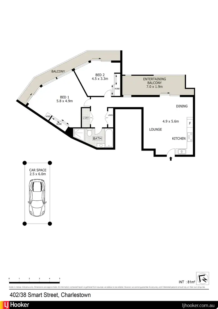 Floorplan of Homely unit listing, 402/38 Smart Street, Charlestown NSW 2290