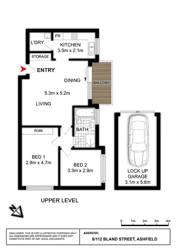 Floorplan of Homely unit listing, 8/112 Bland Street, Ashfield NSW 2131