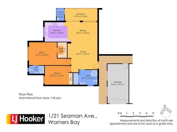 Floorplan of Homely villa listing, 1/21 Seaman Avenue, Warners Bay NSW 2282