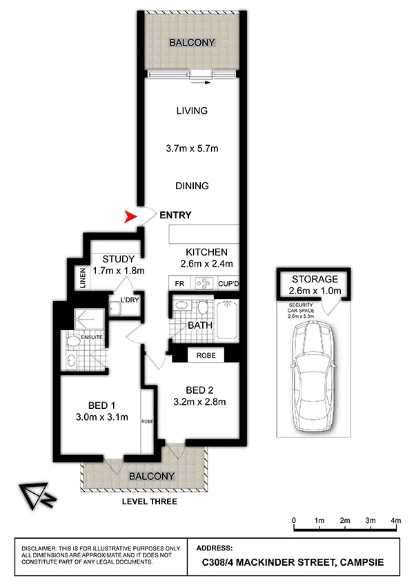 Floorplan of Homely apartment listing, C308/4 Mackinder Street, Campsie NSW 2194