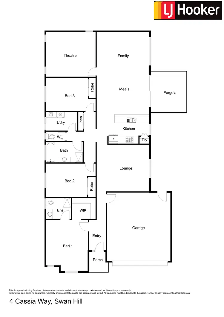 Floorplan of Homely house listing, 4 Cassia Way, Swan Hill VIC 3585