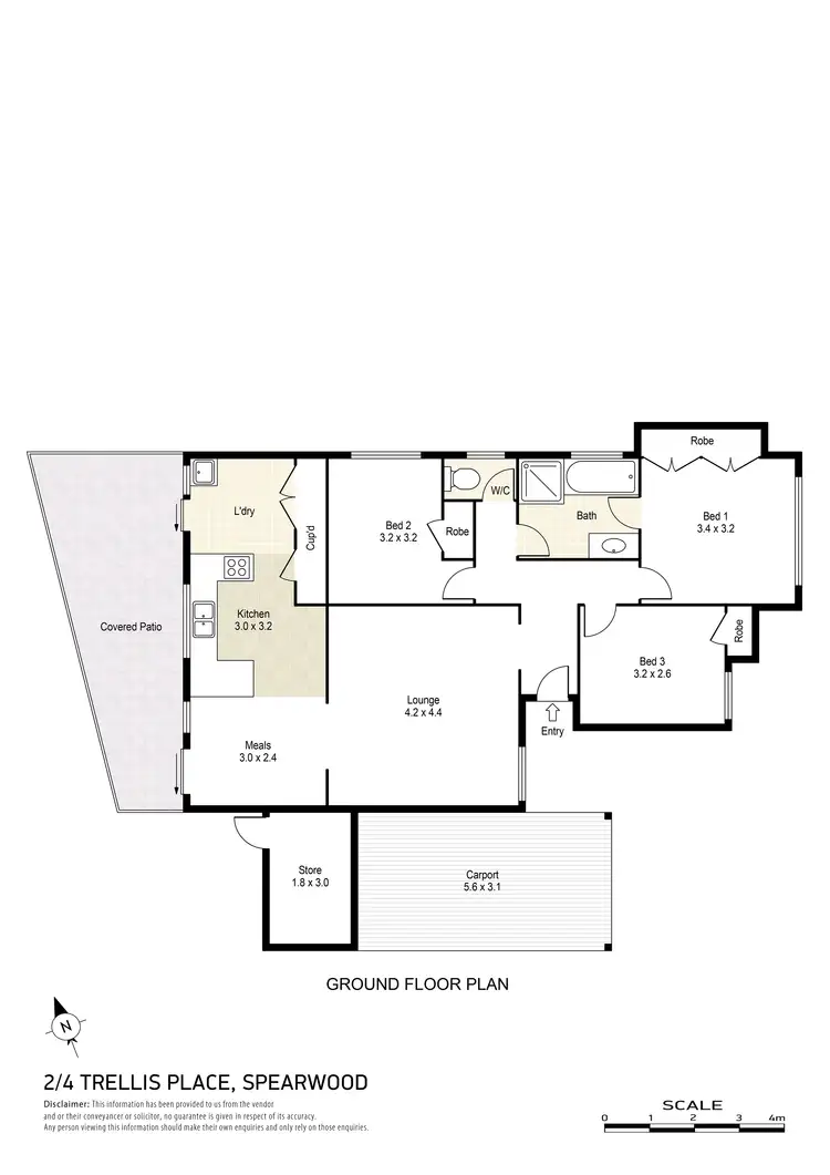 Floorplan of Homely villa listing, 2/4 Trellis Place, Spearwood WA 6163