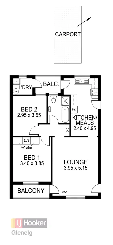 Floorplan of Homely unit listing, 24/2 Tarlton Street, Somerton Park SA 5044