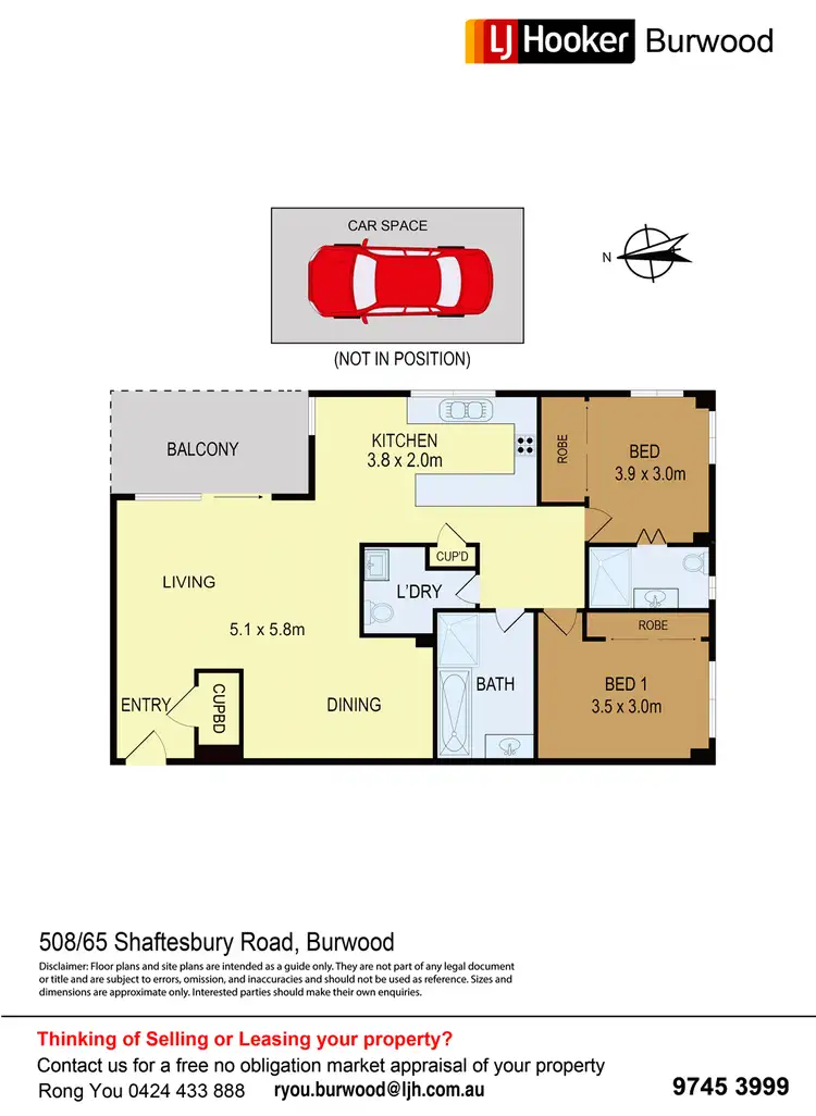 Floorplan of Homely apartment listing, 508/65 Shaftesbury Road, Burwood NSW 2134