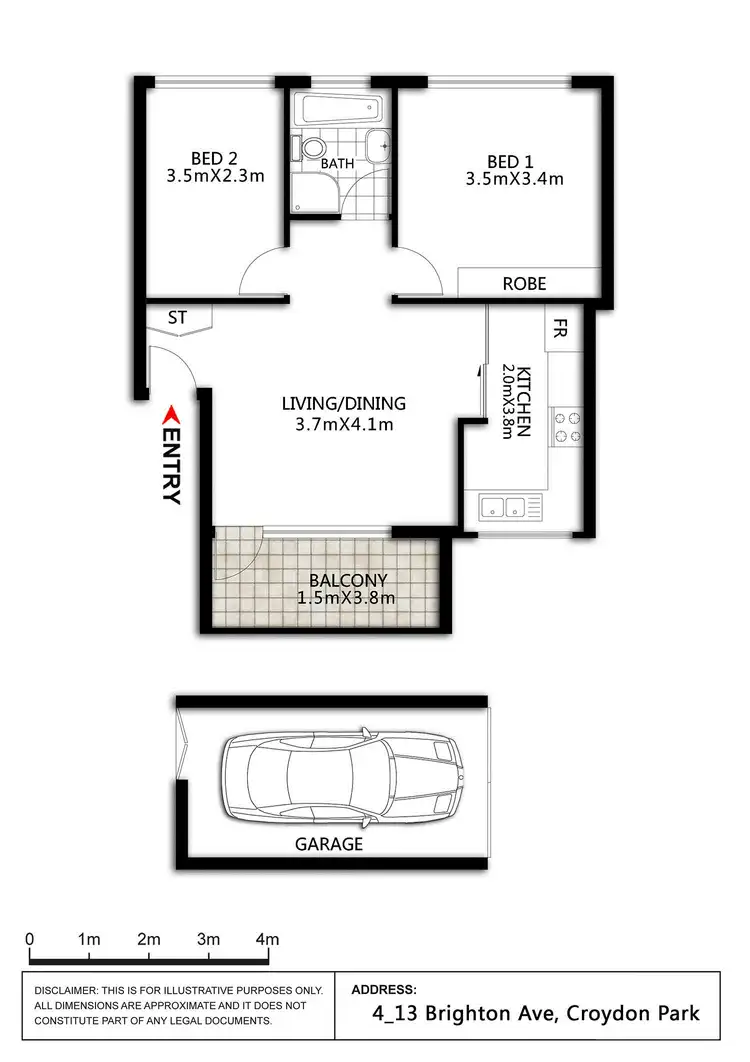 Floorplan of Homely unit listing, 4/13 Brighton Avenue, Croydon Park NSW 2133
