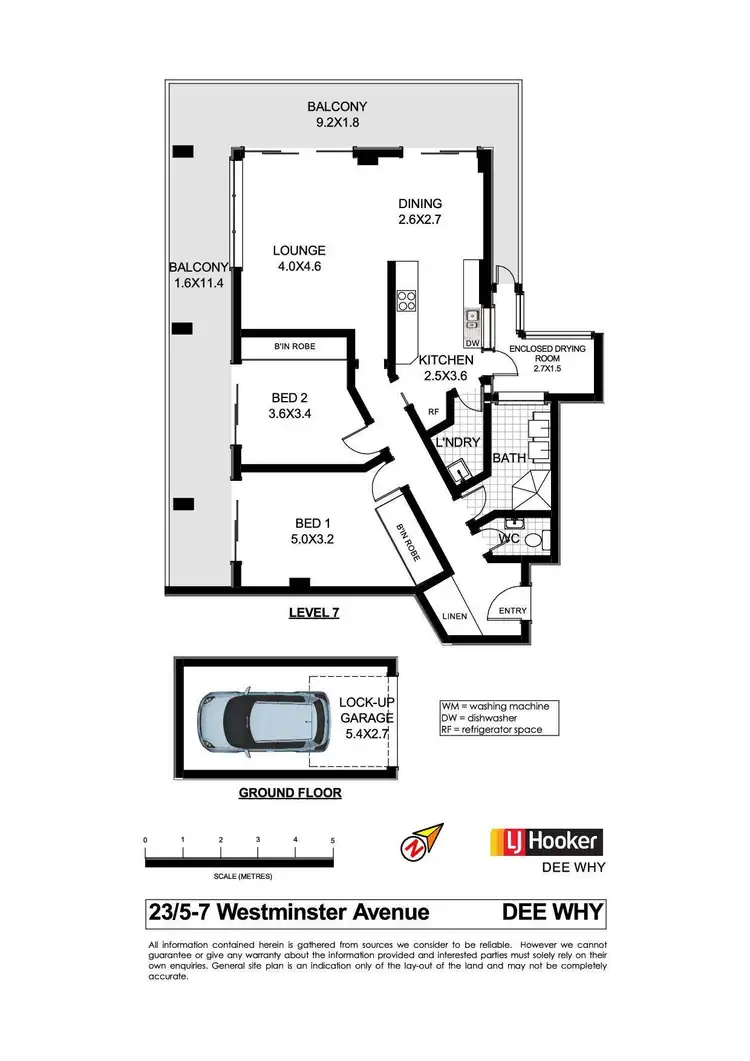 Floorplan of Homely unit listing, 23/5-7 Westminster Avenue, Dee Why NSW 2099