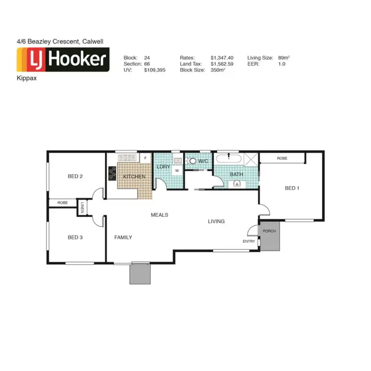 Floorplan of Homely townhouse listing, 4/6 Beazley Crescent, Calwell ACT 2905