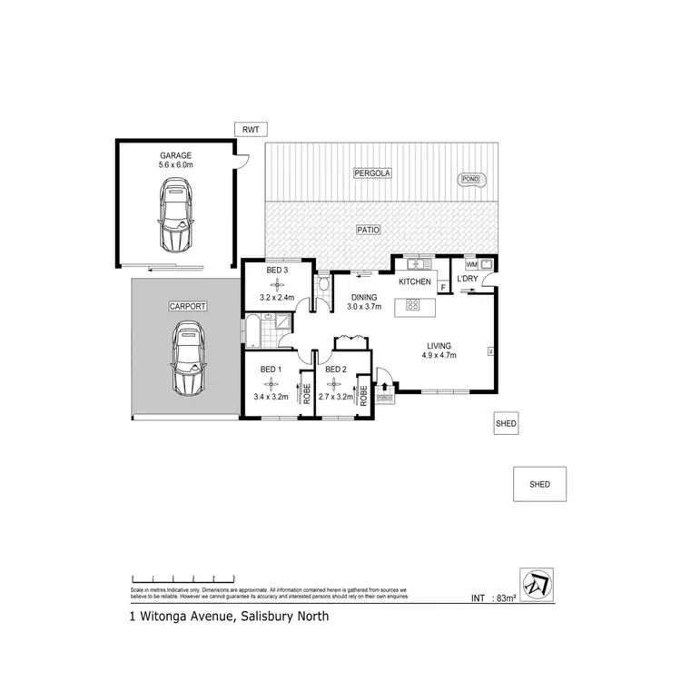 Floorplan of Homely house listing, 1 Witonga Avenue, Salisbury North SA 5108